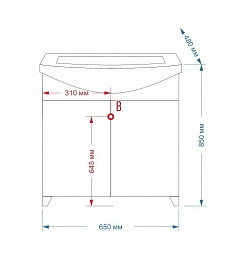 Misty Тумба с раковиной Джулия 65 синий – фотография-5